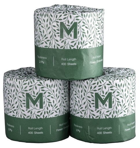 [LMD27185] Recycled Wrapped Toilet Tissue Boxed - White, 2 Ply, 400 Sheets, FSC Recycled® (48)