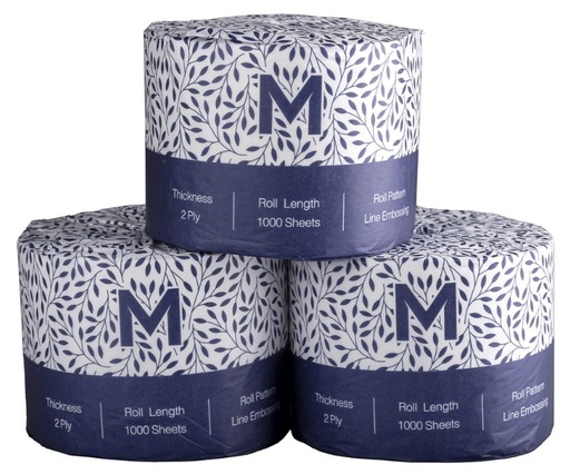 [LMD27225] Wrapped Toilet Tissue Boxed - White, 2 Ply, 1000 Sheets, FSC Mix® (18) 