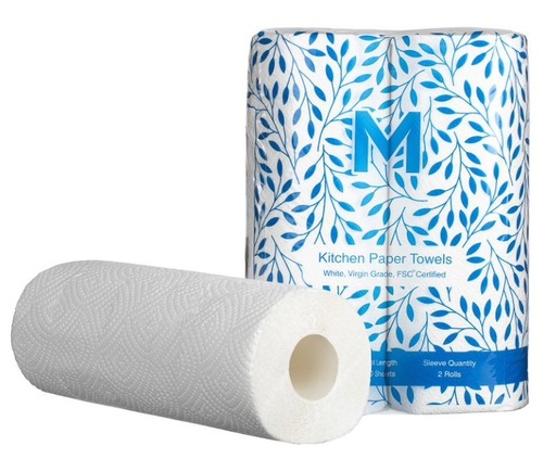 [LMD27261] Kitchen Paper Towels - White, 272mm x 226mm, 2 Ply, 60 Sheets, FSC Mix® (12) *Perforated 