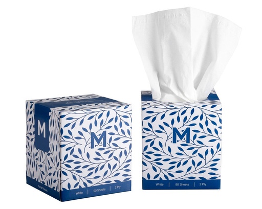 [LMD27305] Cube Facial Tissues - White, 2 Ply, 90 Sheets, FSC Mix® (36)