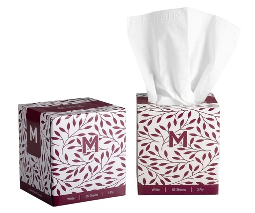 [LMD27310] Cube Facial Tissues - White, 3 Ply, 65 Sheets, FSC Mix® (36)