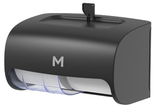 [LMD27532] Horizontal Toilet Roll Dispenser - Black, 2 Roll Capacity (1)
