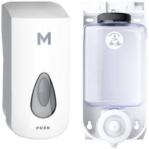 [LMD28940] Foaming Wall Dispenser - White, 1000ml Capacity (1) + Includes Empty Cartridge