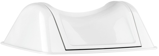 [LMD2973] Plastic Rectangle Bin 8L Swing Lid - White, Weighted Swing Design (1) 