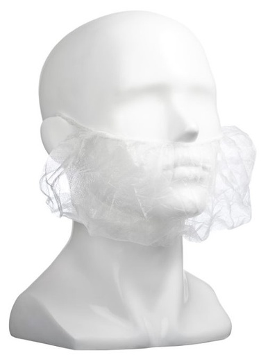 [LMD30075] Polypropylene Beard Covers Single Loop - White, 230mm x 430mm, 12gsm (1000)    