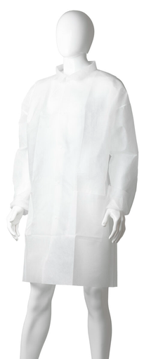 [LMD30470] Polypropylene Domed Laboratory Coat - White, 4XL, 45gsm (25)     