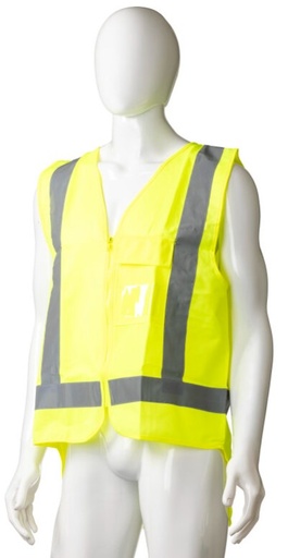 [LMD30682] High Visibility Day/Night Safety Vest - Yellow, L, 120g Polyester Fabric (24)