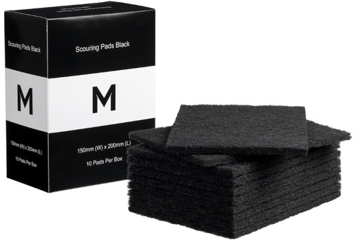 [LMD33135] Regular Scouring Pads - Black, 150mm x 200mm x 8mm (80) *Extra Heavy Duty