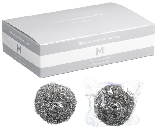 [LMD33139] Stainless Steel Scourer - Silver, 30g Scourer Weight (60) *Individually Wrapped 