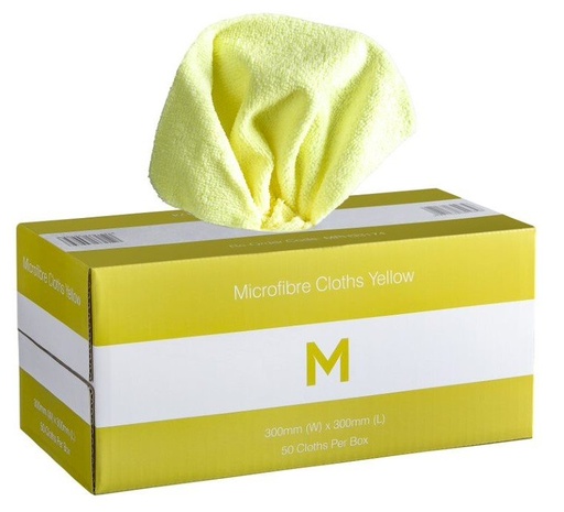 [LMD33174] Dispenser Microfibre Cloths - Yellow, 300mm x 300mm, 185gsm (50)