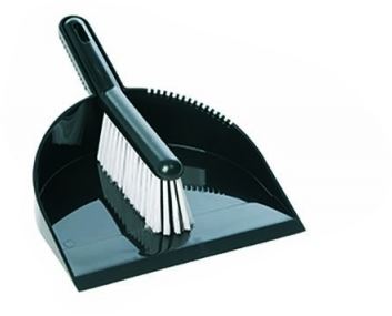[LMD33795] Deluxe Brush & Pan Set - Black, Soft Bristles (6)