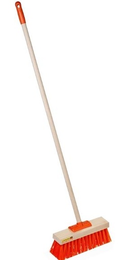 [LMD33899] Hi-Visibility Yard Broom - Orange, 405mm x 28mm x 1350mm, Stiff Bristles (2)