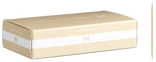 [LMD38135] Wooden Tooth Picks Unwrapped - Natural, 2mm x 65mm Long, FSC 100%® (1000)