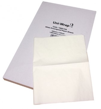 [LMD38610] Greaseproof Paper Sheets Large - White, 480mm x 750mm, 40gsm (1000) 