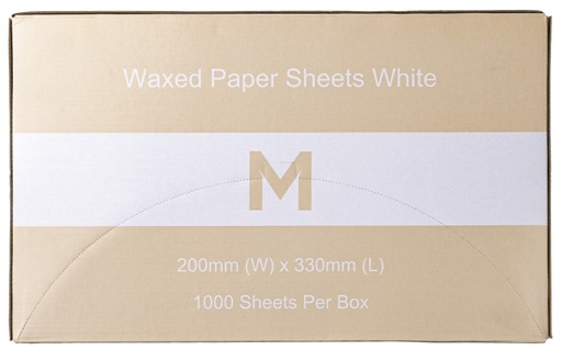 [LMD38620] Waxed Paper Sheets Small - White, 200mm x 330mm, 40gsm (4000)  