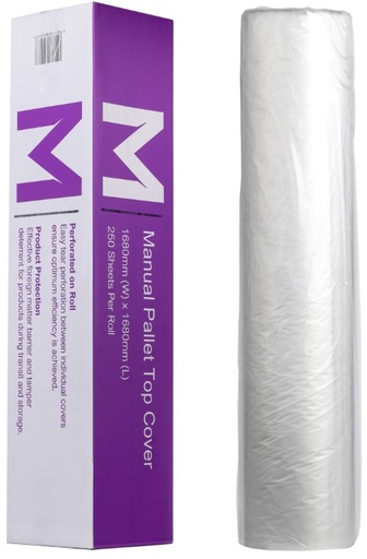 [LMD4320] Manual Polyethylene Pallet Cover - Clear, 1680mm x 1680mm x 20mu (250) 