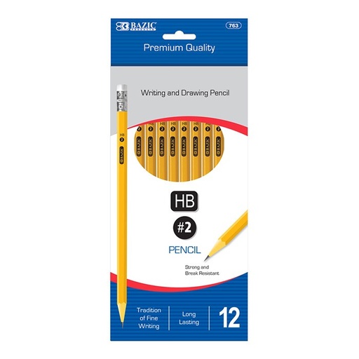 [LMD-763] Bazic #2 Premium Yellow Pencil (12/Pack) (24)