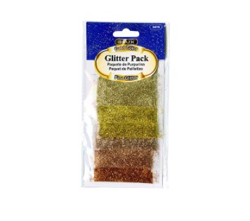 [LMD-3476] Bazic 0.07 Oz (2G) 6 Gold Color Glitter Pack (12)
