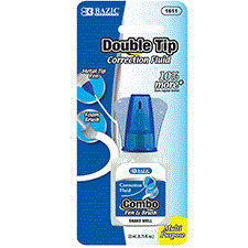 [LMD-1611] Bazic 0.74 Fl Oz (22 Ml) 2 In 1 Correction W/ Foam Brush Applicator & Pen Tip (12)