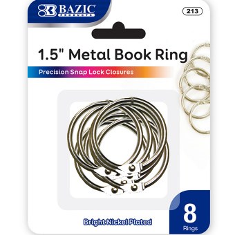 [LMD-213] Bazic 1.5" Metal Book Rings (8/Pack) (12)