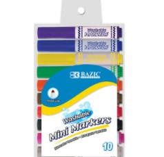 [LMD-1220] Bazic 10 Colors Broad Line Mini Washable Markers (12)