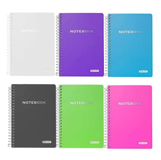 [LMD-5476] Bazic 100 Ct. 5" X 7" Poly Cover Personal / Assignment Spiral Notebook (24)