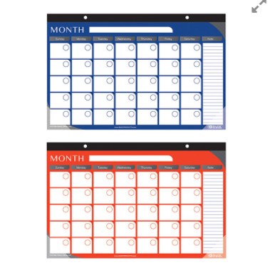 [LMD-599] Bazic 11" X 17" Undated 12-Month Desk Pad Calendar (24)