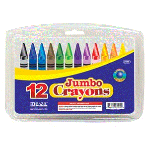 [LMD-2519] Bazic 12 Color Premium Jumbo Crayons (12)