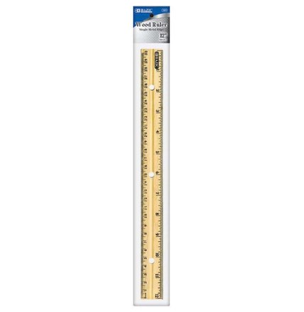 [LMD-321] Bazic 12" (30Cm) Wooden Ruler (12)