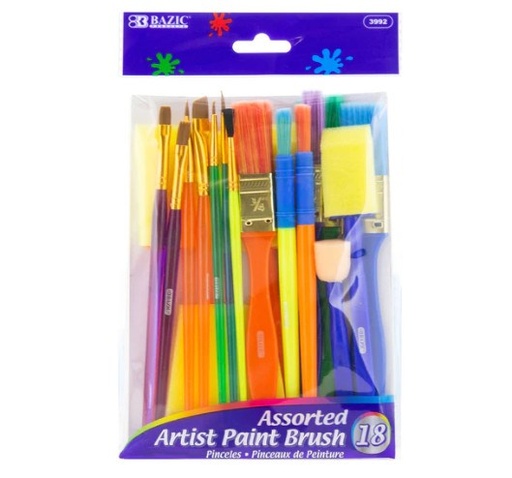 [LMD-3992] Bazic 18-Pieces Assorted Artist Paint Brush (6)