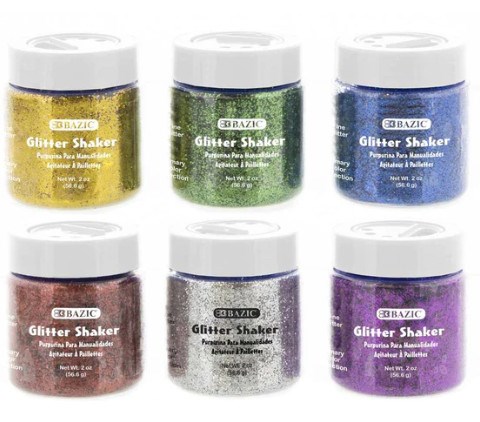 [LMD-3445] Bazic 2 Oz (56.6G) Primary Color Glitter Shaker (6)