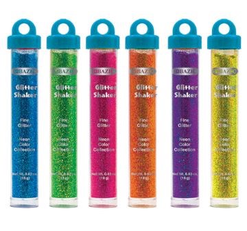 [LMD-3444] Bazic 22G / 0.77 Oz. Neon Color Glitter Tubes W/ Pdq (12)