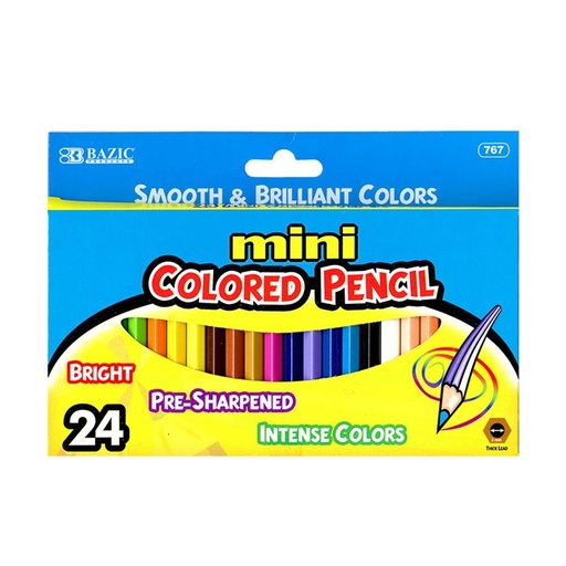 [LMD-767] Bazic 24 Mini Colored Pencils (24)