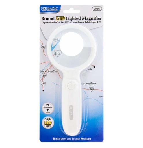 [LMD-2706] Bazic 3" Round 2X Led Lighted Magnifier (6)