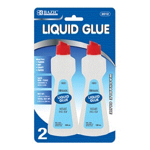 [LMD-2012] Bazic 3.38 Oz. / 100 Ml Stationary Clear Glue (2/Pack) (12)