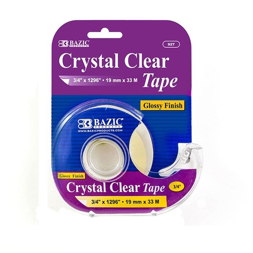 [LMD-927] Bazic 3/4" X 1296" Crystal Clear Tape W/ Dispenser (24)