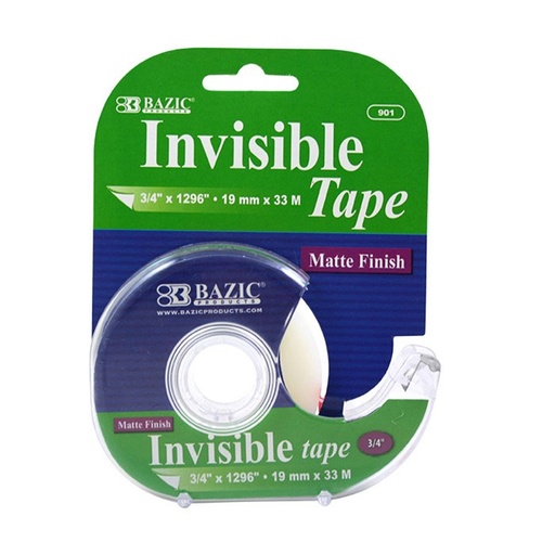 [LMD-901] Bazic 3/4" X 1296" Invisible Tape W/ Dispenser (24)