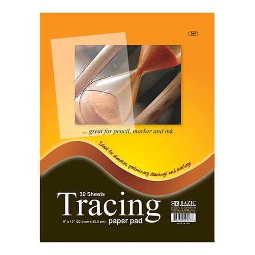 [LMD-547] Bazic 30 Ct. 9" X 12" Tracing Paper Pad (48)