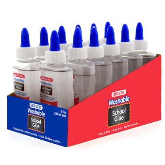 [LMD-2044] Bazic 5 Oz. (147 Ml) Washable Clear School Glue W/Pdo (12)