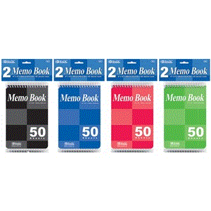 [LMD-501] Bazic 50 Ct. 4" X 6" Top Bound Spiral Memo Books (2/Pack) (24)