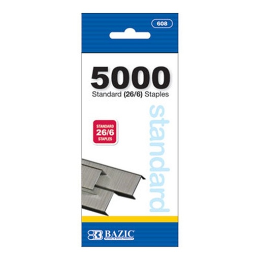 [LMD-608] Bazic 5000 Ct. Standard (26/6) Staples (24)