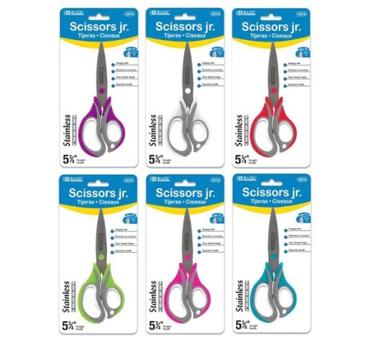 [LMD-4414] Bazic 5-3/4" Two-Tone Soft Grip Kid'S Scissors (24)
