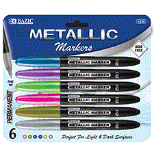 [LMD-1236] Bazic 6 Metallic Markers (6)