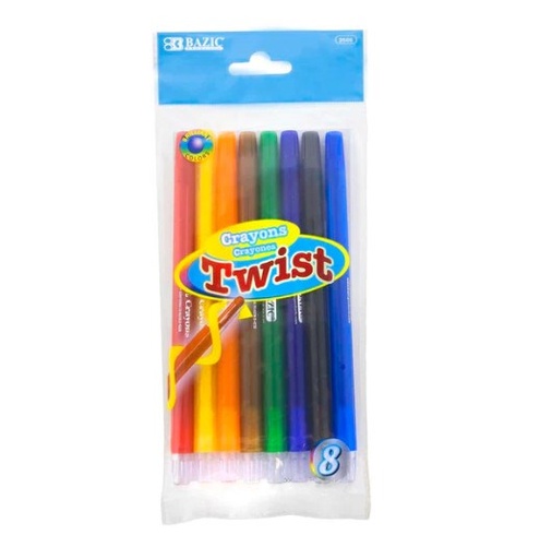 [LMD-2506] Bazic 8 Color Propelling Crayons (12)