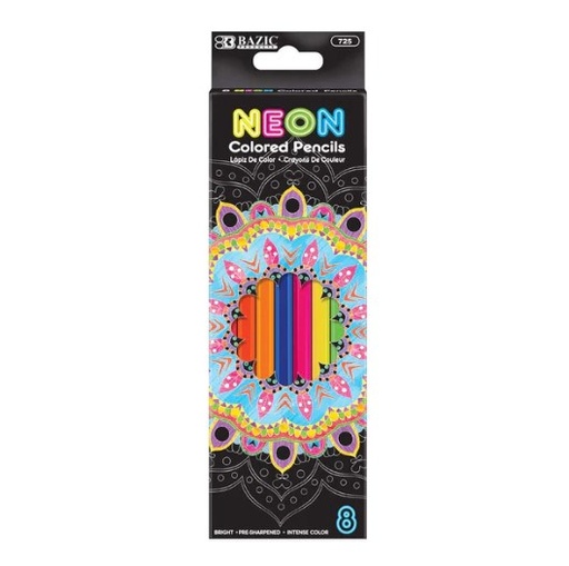[LMD-725] Bazic 8 Neon Colored Pencils (24)