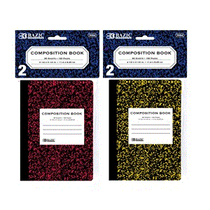[LMD-5054] Bazic 80 Ct. 4.5" X 3.25" Mini Marble Composition Book (2/Pack) (24)