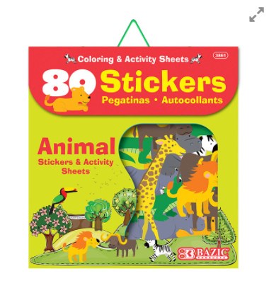 [LMD-3861] Bazic Animal Series Asst. Sticker (80/Bag) (12)