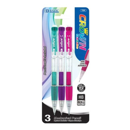 [LMD-720] Bazic Crown Dazzle 0.5 Mm Mechanical Pencil (3/Pack) (24)