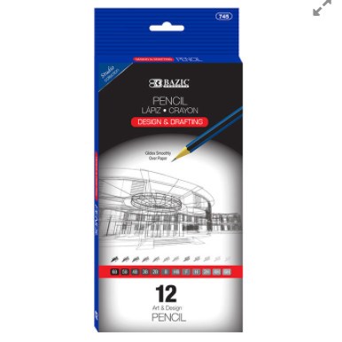[LMD-745] Bazic Design & Drafting Pencil Set (12 Assortment) (24)