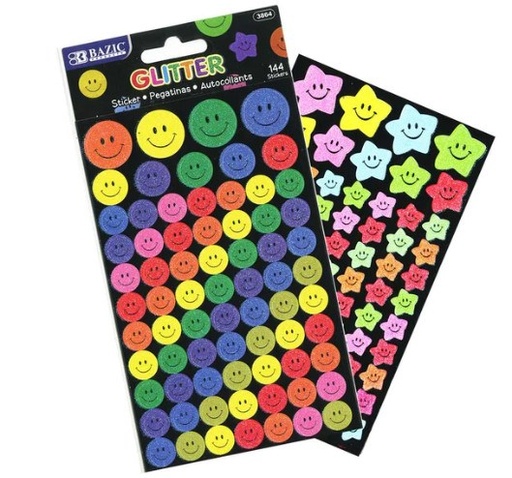 [LMD-3864] Bazic Glitter Reward Sticker (144/Pack) (12)